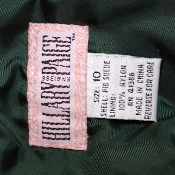 Ladies Hillary Paige suede skirt, hunter green, back zip, front split, sz 10 - Picture 8 of 8